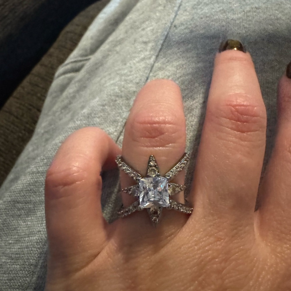 Dazzling Silver Starburst Ring